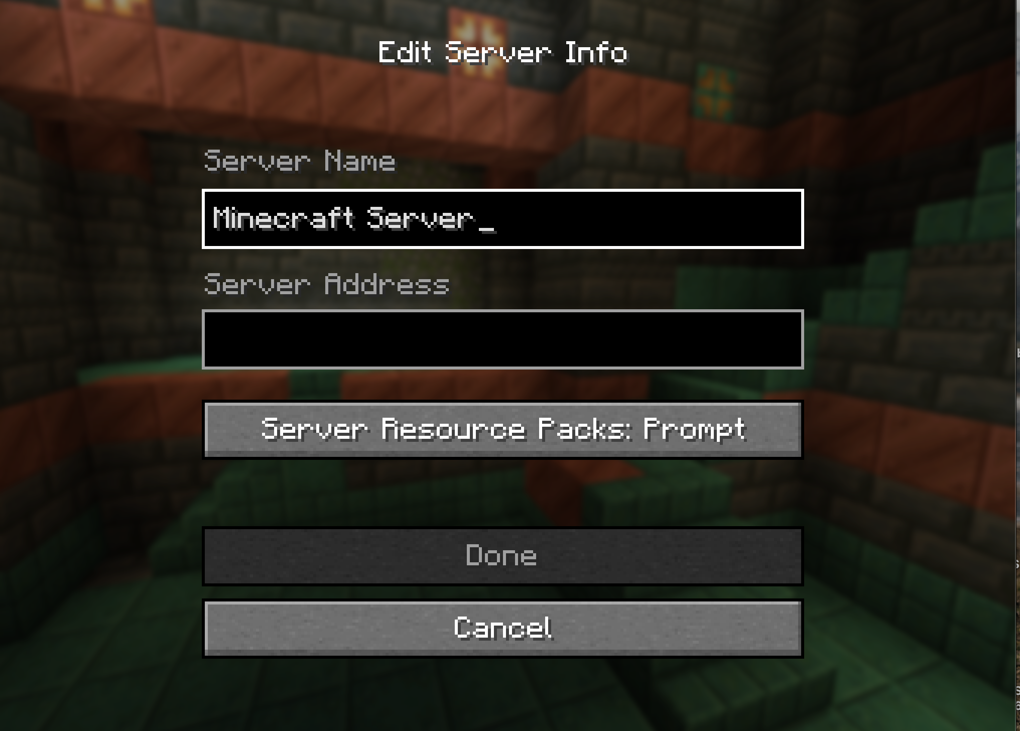 Copying server IP address
